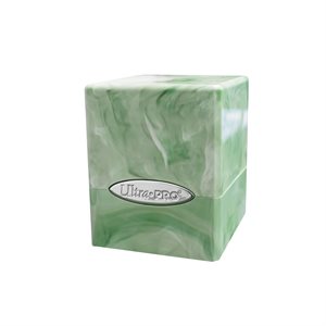 Deck Box: Satin Cube: Marble: Lime Green / White (100ct) ^ Q3 2024