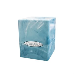 Deck Box: Satin Cube: Marble: Light Blue / White (100ct) ^ Q3 2024