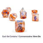 Lab Dice 5: Borealis: 7Pc Polyhedral Rose Gold / Light blue Luminary