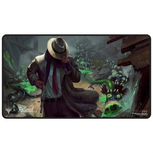 Playmat: Black Stitched Edge: Magic the Gathering: Fallout: Mysterious Stranger (S / O)