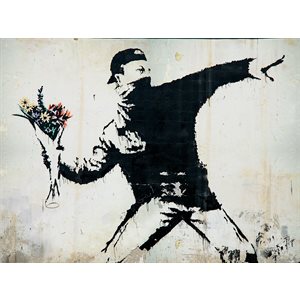 Puzzle: 1000 Urban Art Graffiti: Banksy Rage, Flower Thrower