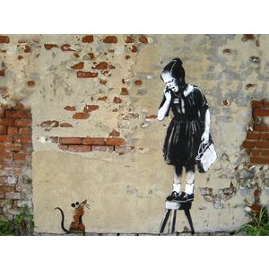 Puzzle: 1000 Urban Art Graffiti: Banksy Girl on a Stool