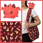 Tote Bag with Plushie: (Dark Red + Red Dragon) (No Amazon Sales)