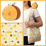 Tote Bag with Plushie: (Yellow Bees & Honeycomb + Yellow Bee) (No Amazon Sales) ^ Q2 2023