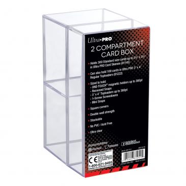 Card Storage: 2-Piece 2-Compartment Card Box: Clear (300ct)