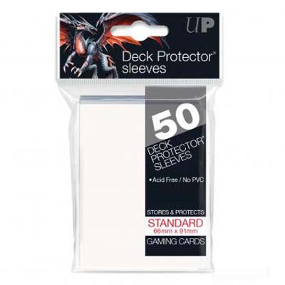 Sleeves: PRO-Gloss Deck Protector: Standard Size: White (50ct)