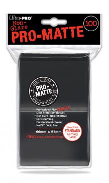 Sleeves: PRO-Matte Deck Protector: Standard Size: Black (100ct)