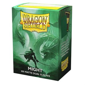 Sleeves: Dragon Shield Matte DUAL Might (100) (Green) ^ JUNE 2023