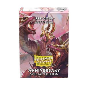 Sleeves: Dragon Shield: Special Edition: Matte DUAL: Anniversary: Red / Gold (100) ^ OCT 18 2024