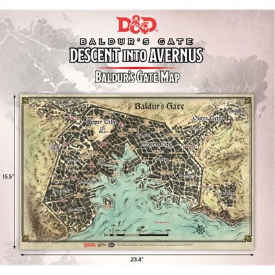 23 x 17 in Baldurs Gate Map Descent Into Avernus Dungeons & Dragons Baldurs Gate