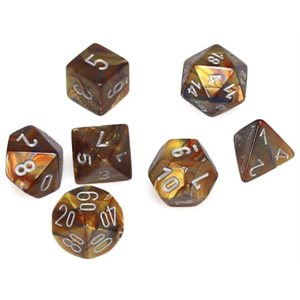 Lustrous: Mini 7pc Polyhedral Gold / silver