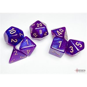 Borealis: 7Pc Mega-Hedral Royal Purple / Gold Luminary