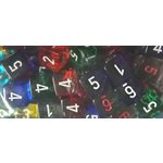 Translucent: Bag of 50 Assorted Polyhedral D6 (with numbers)