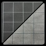 Mat: 1” Sq 2 Sided Black / Grey Battlemat (Two Color Mat)
