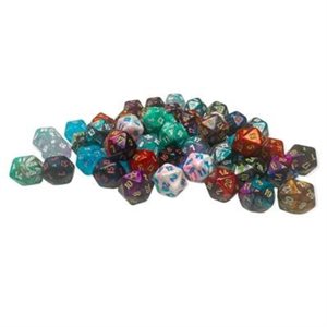 Mini Polyhedral: Bag of 50 Assorted D20