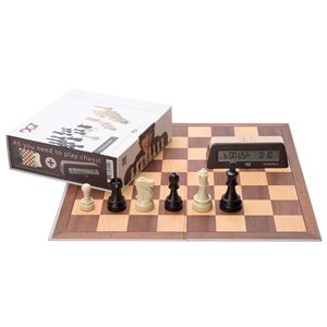 Chess Starter Box: Brown (Pieces + Board + Clock)