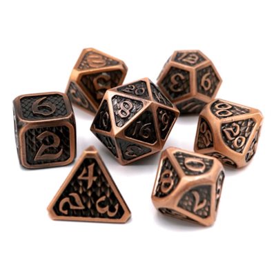 7 Pc RPG Set: Drakona Eldric Cuprum (No Amazon Sales)