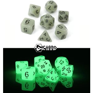 7 Pc RPG Set: Glow-in-the-Dark White (No Amazon Sales)