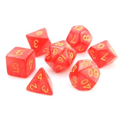 7 Pc RPG Set: Red Swirl with Gold (No Amazon Sales)