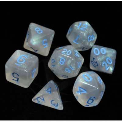 7 Pc RPG Set: Glacial Moonstone with Blue (No Amazon Sales)