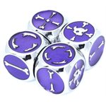 Set of 4 Brute Force Fudge Dice With Bag: Silver Amethyst (No Amazon Sales)