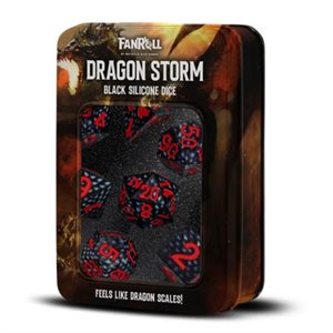Dice: Dragon Storm: Silicone 7pc Set: Black Dragon Scales ^ Q2 2024