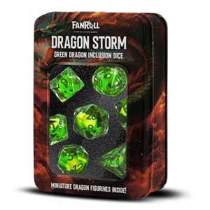 Dice: Dragon Storm: Resin 7pc Set: Green Dragon ^ Q2 2024