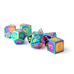 Dice: Metal 16mm 7pc Set: Torched Rainbow ^ Q3 2024