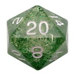 Dice: Acrylic 35mm D20: Ethereal Green w /  White Numbers ^ Q2 2024