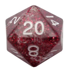 Dice: Acrylic 35mm D20: Ethereal Light Purple w / White Numbers ^ Q2 2024