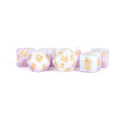 Dice: Resin 16mm 7pc Set: Lavender ^ Q2 2024