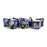 Dice: Resin 16mm 7pc Set: Eternal Blue / Black ^ Q3 2024