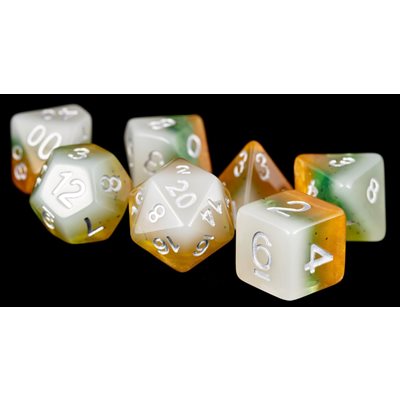 Dice: Resin 16mm 7pc Set: Kiwi ^ Q3 2024