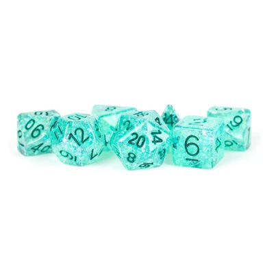 Dice: Resin 16mm 7pc Set: Flash Teal ^ Q3 2024