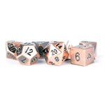 Dice: Metal 16mm 7pc Set: Antique Copper ^ Q3 2024