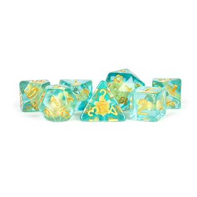 Dice: Resin 16mm 7pc Set: Turtle Dice ^ Q2 2024