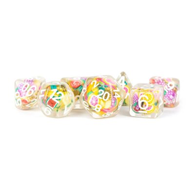 Dice: Resin 16mm 7pc Set: Fruit Dice ^ Q2 2024