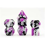 Dice: Sharp Edge Silicon Rubber 16mm 7pc Set: Pride: Asexual ^ Q2 2024