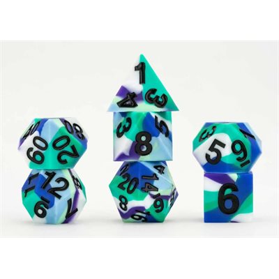 Dice: Sharp Edge Silicon Rubber 16mm 7pc Set: Pride: Gay Men ^ Q2 2024