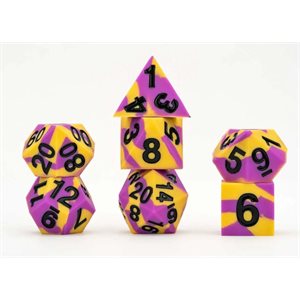 Dice: Sharp Edge Silicon Rubber 16mm 7pc Set: Pride: Intersex ^ Q2 2024