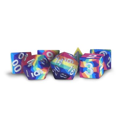 Dice: Sharp Edge Silicon Rubber 16mm 7pc Set: Rainbow ^ Q3 2024