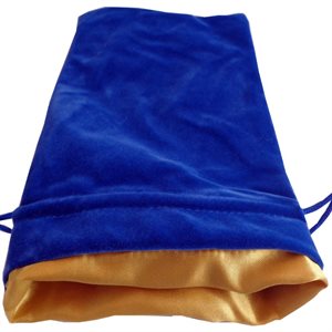 Dice Bag: Large Velvet Dice Bag: Blue w / Gold Satin ^ Q2 2024