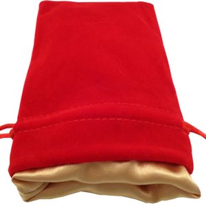 Dice Bag: Small Velvet Dice Bag: Red w / Gold Satin ^ Q2 2024