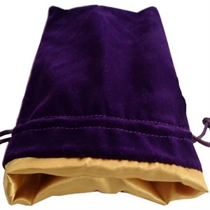Dice Bag: Small Velvet Dice Bag: Purple w / Gold Satin ^ Q2 2024