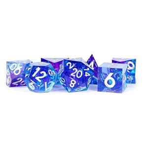 Dice: Handcrafted Sharp Edge Resin 7pc Set: Ocenaic Flare ^ Q2 2024