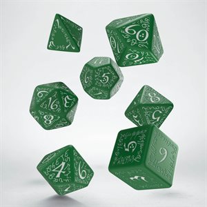 Elvish Dice Green & White 7Pc