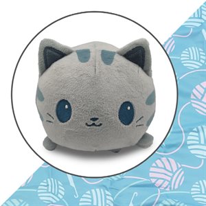 Tote Bag with Plushie: (Light Blue KnittinG + Light Gray Cat) (No Amazon Sales) ^ Q3 2023
