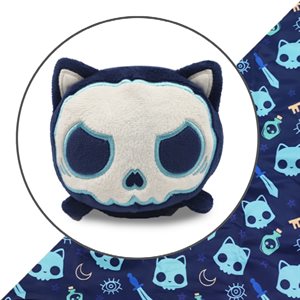 Tote Bag with Plushie: (Dark Blue Skulls + Dark Blue Skull Cat) (No Amazon Sales) ^ Q3 2023