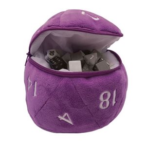 Dice Bag: D20 Plush Dice Bag: Purple