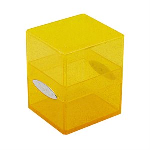 Deck Box: Glitter Yellow Satin Cube
